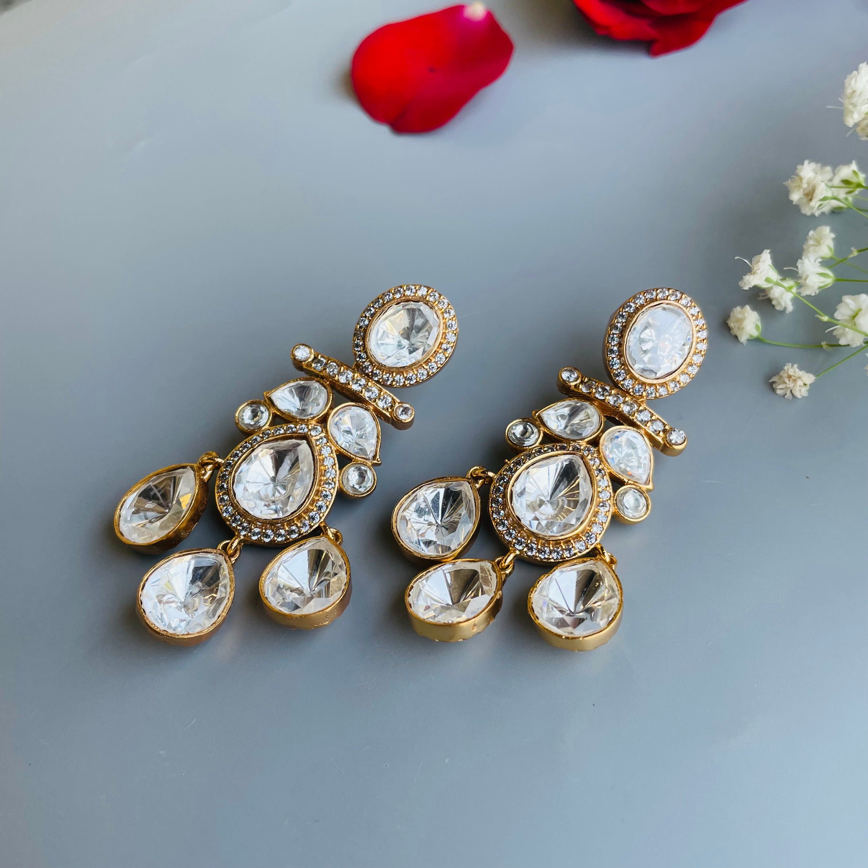 Nayaab Rubina polki earrings