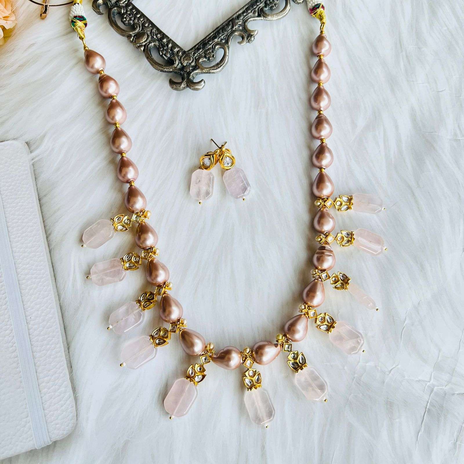 nayaab pearls neckpiece velvet box by shweta
