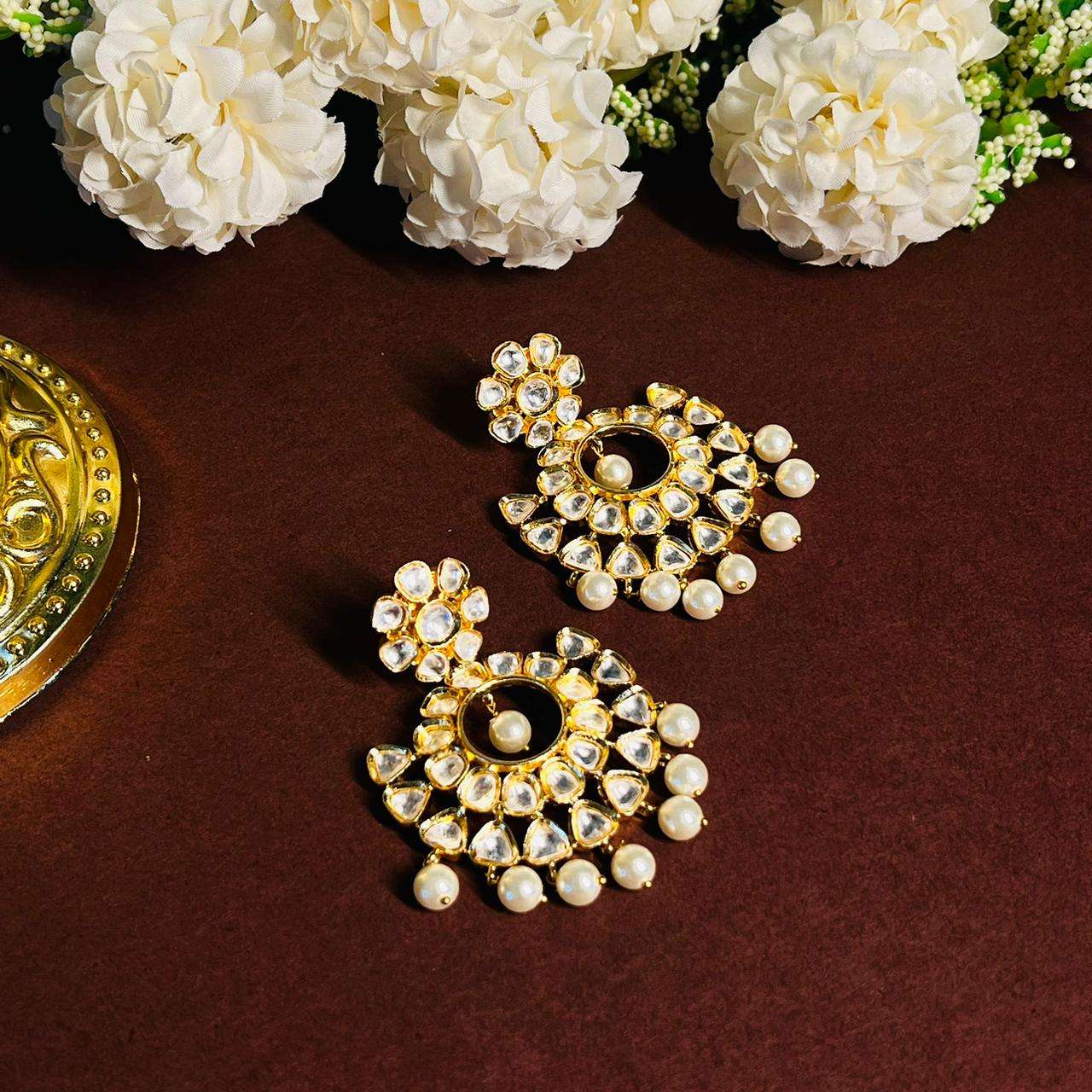 Nayaab chandni earrings velvet box by shweta
