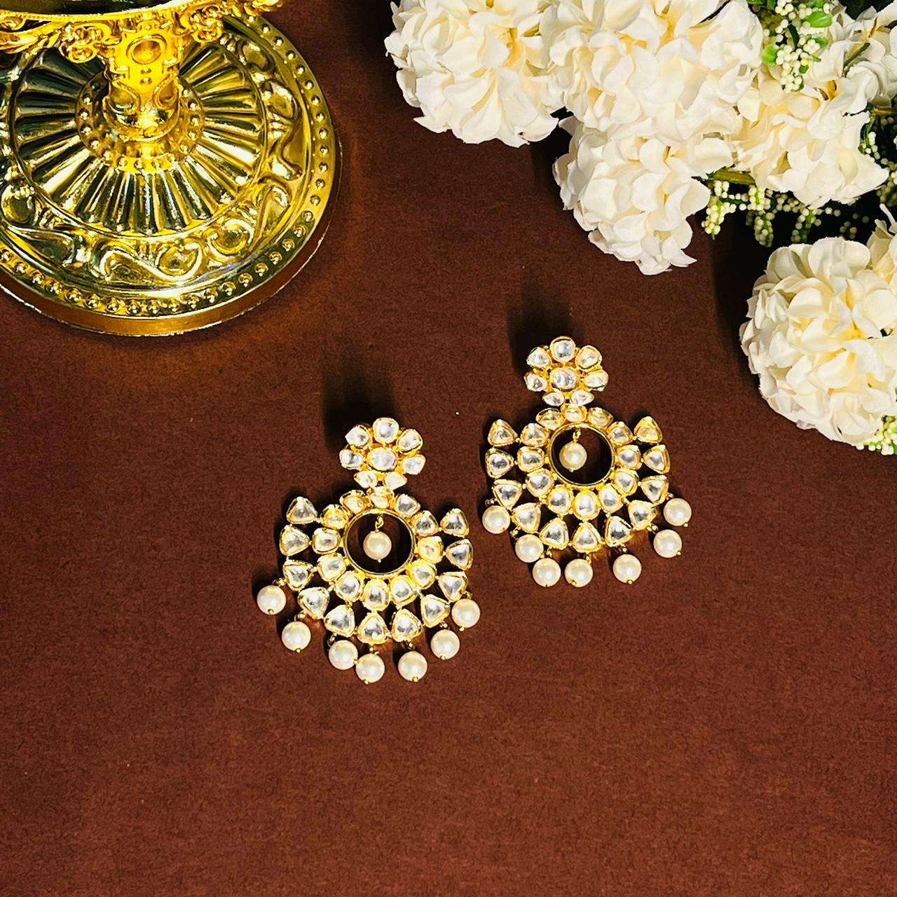 Nayaab chandni earrings velvet box by shweta