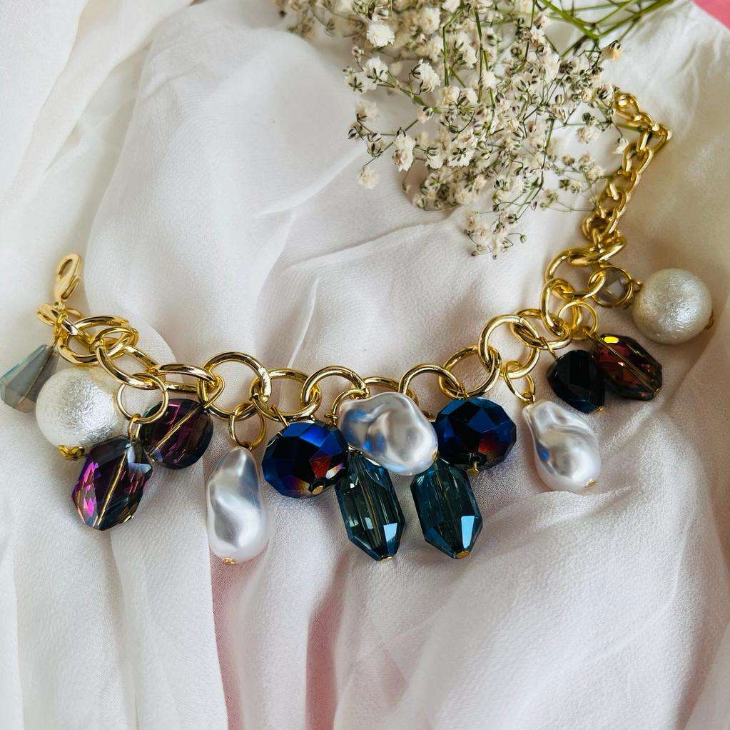 Layla pearl bracelet Velvet box by Shweta