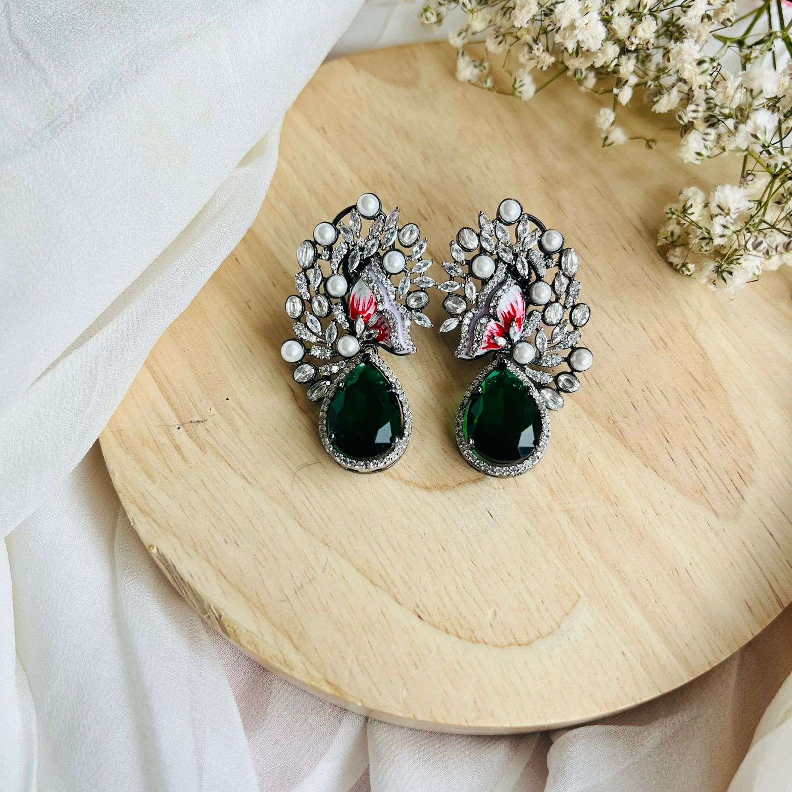 Ad Elsa Earrings Velvet box by Shweta