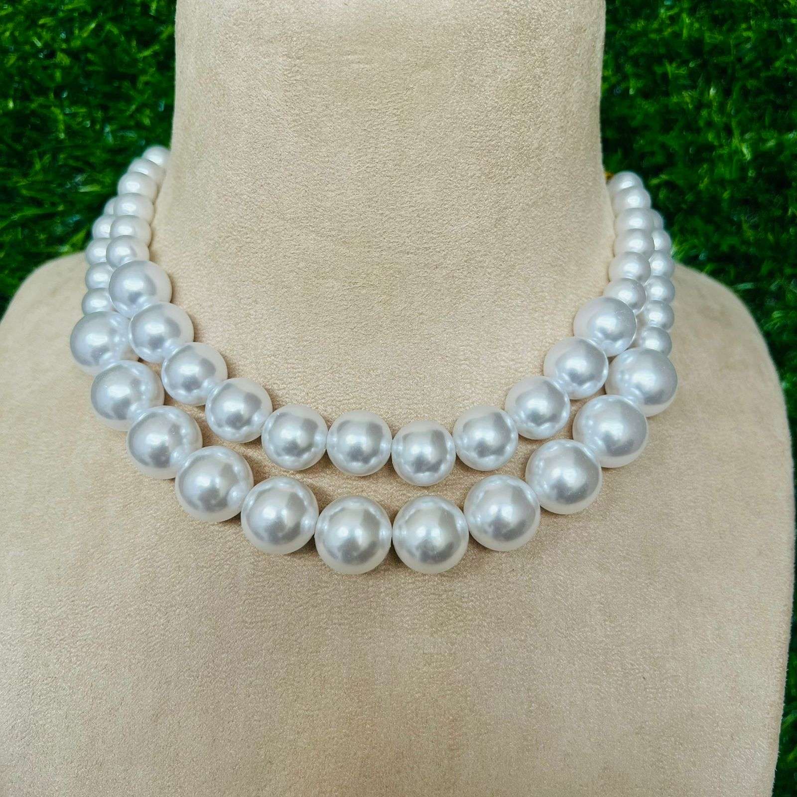 Layla Double pearl neckpiece Velvet box by Shweta