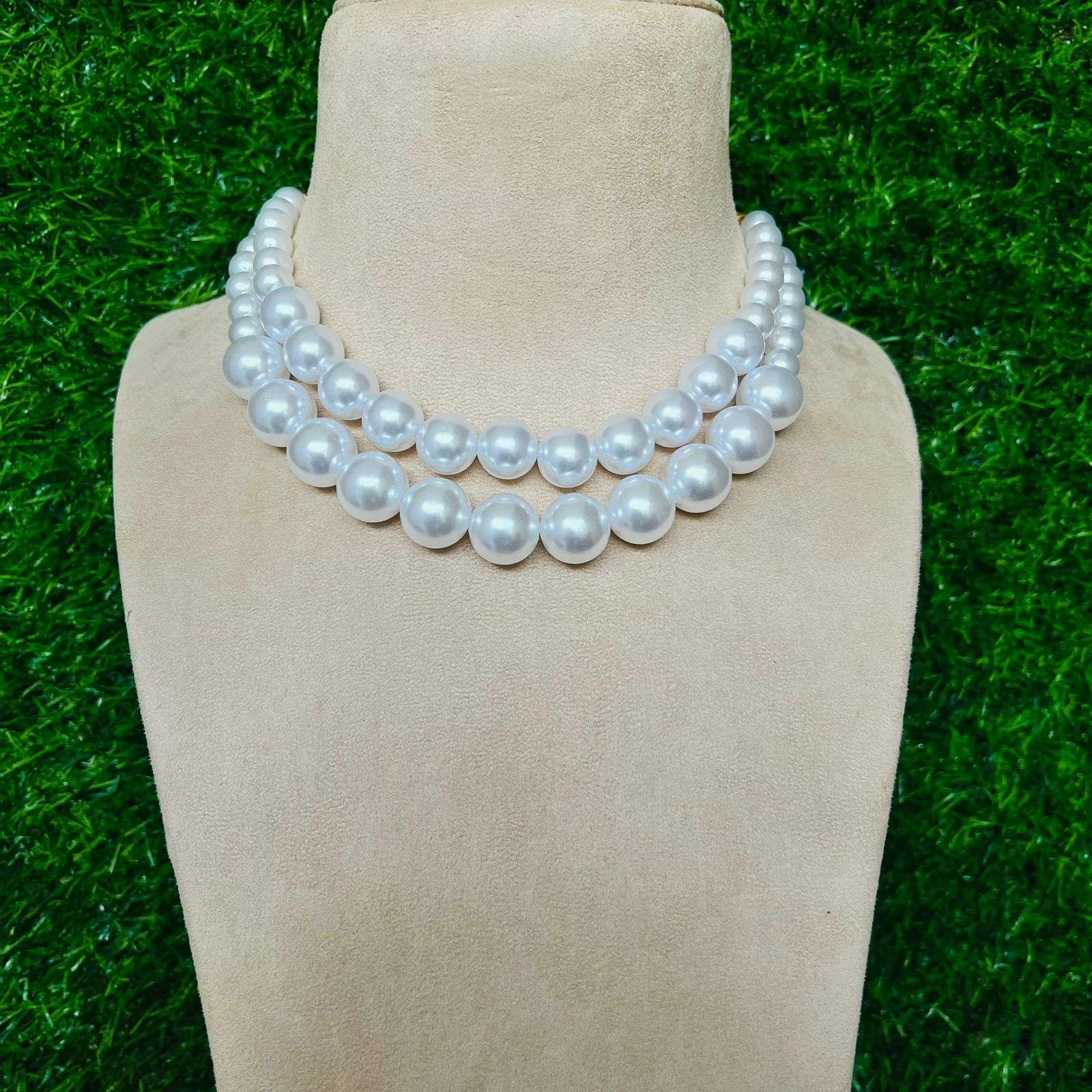 Layla Double pearl neckpiece Velvet box by Shweta