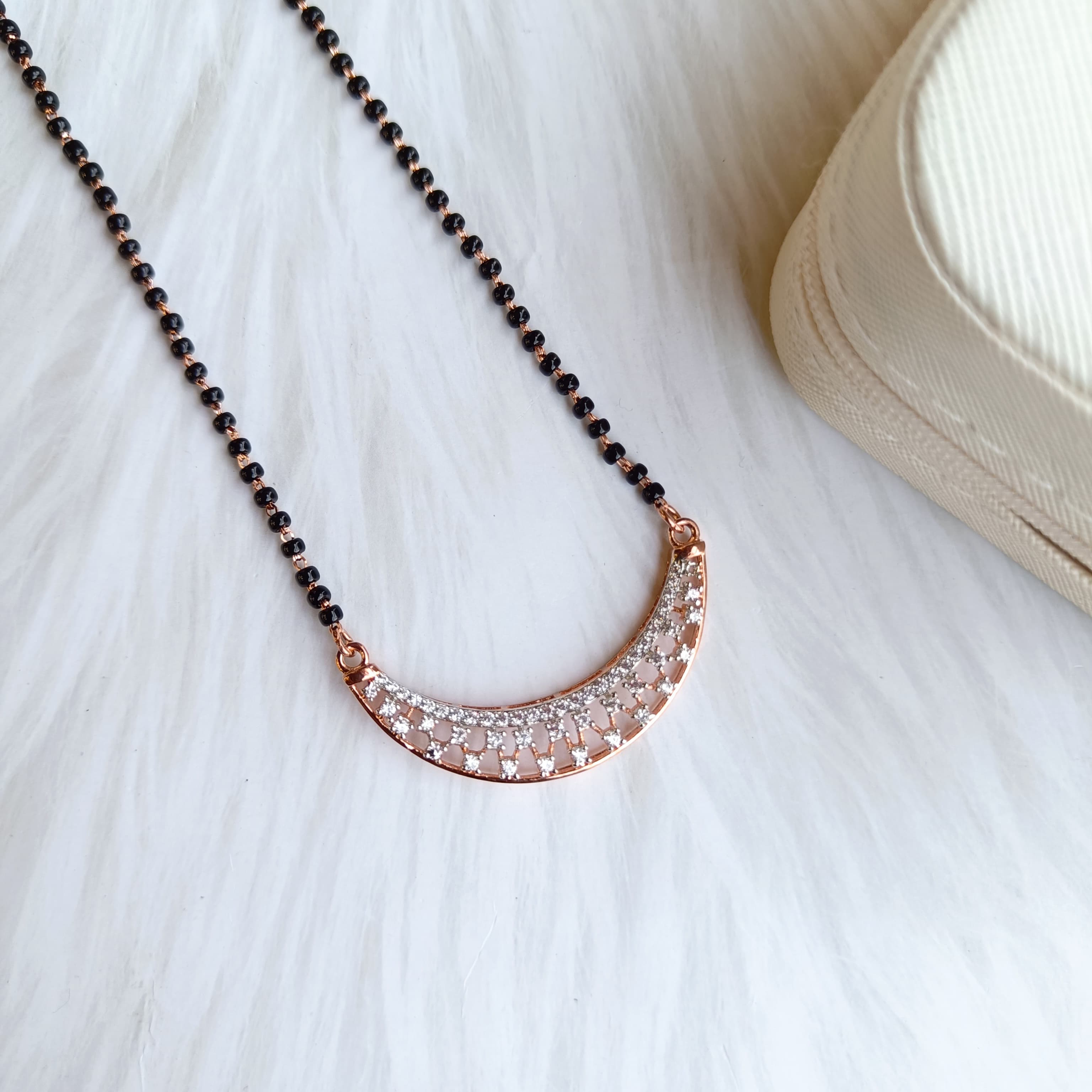 Sterling silver mangalsutra-1226 Rose gold