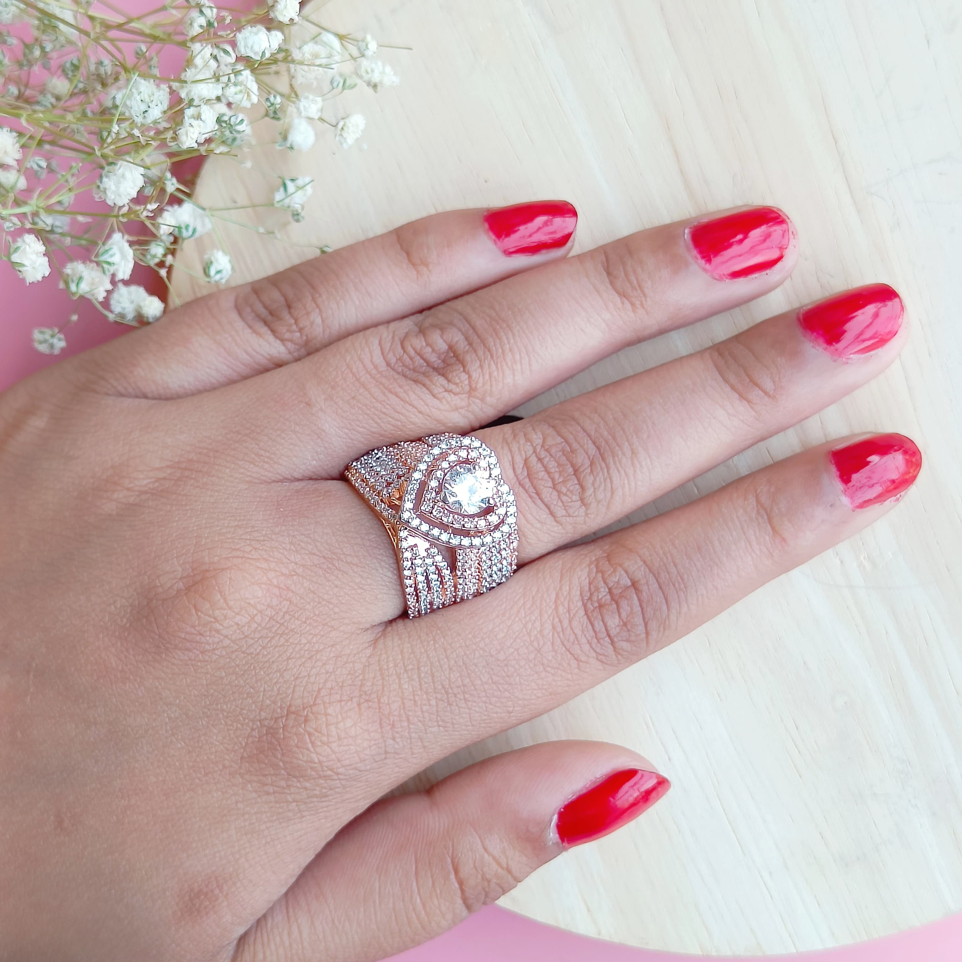 Vs sterling silver Cocktail Ring-155
