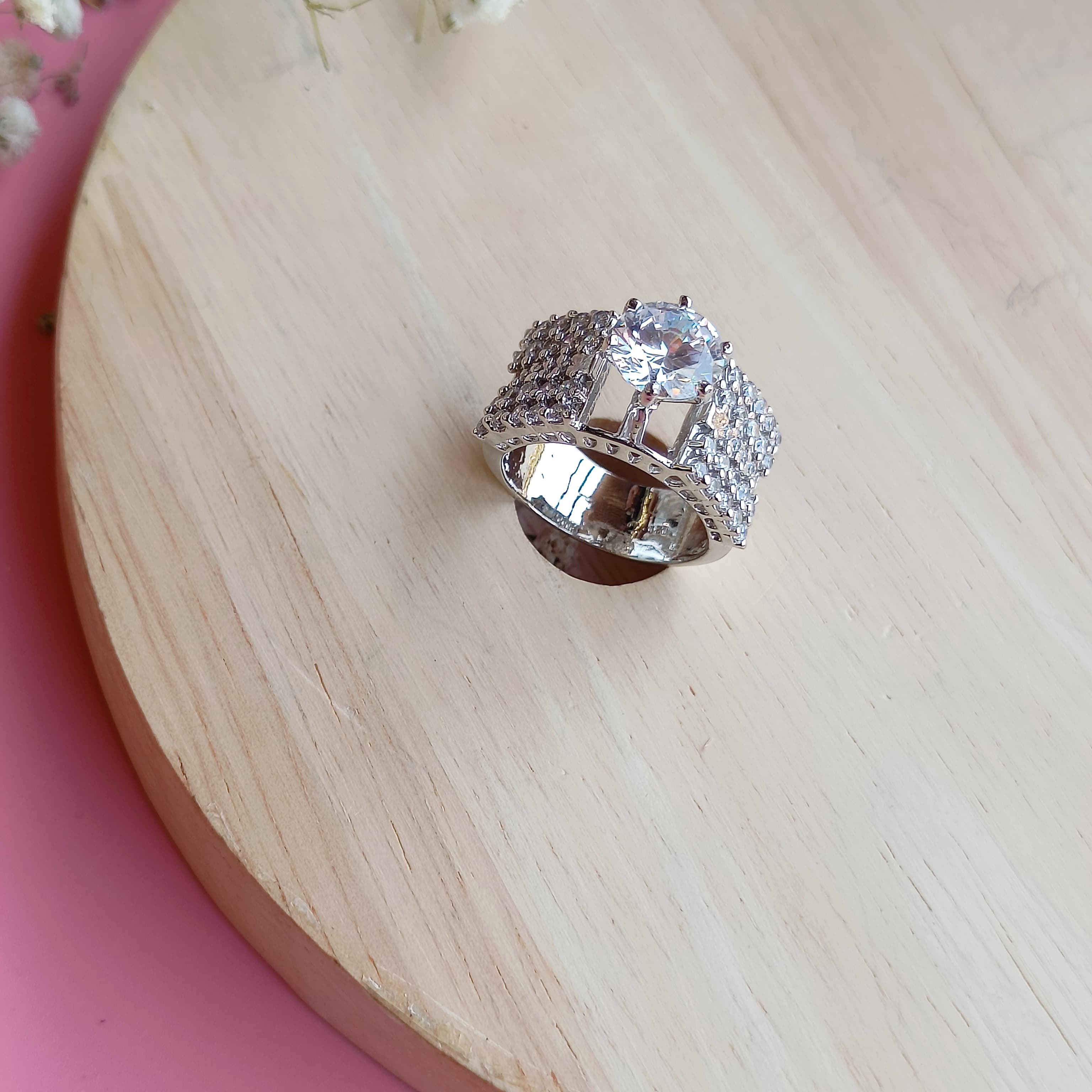 Vs sterling silver Cocktail Ring-157