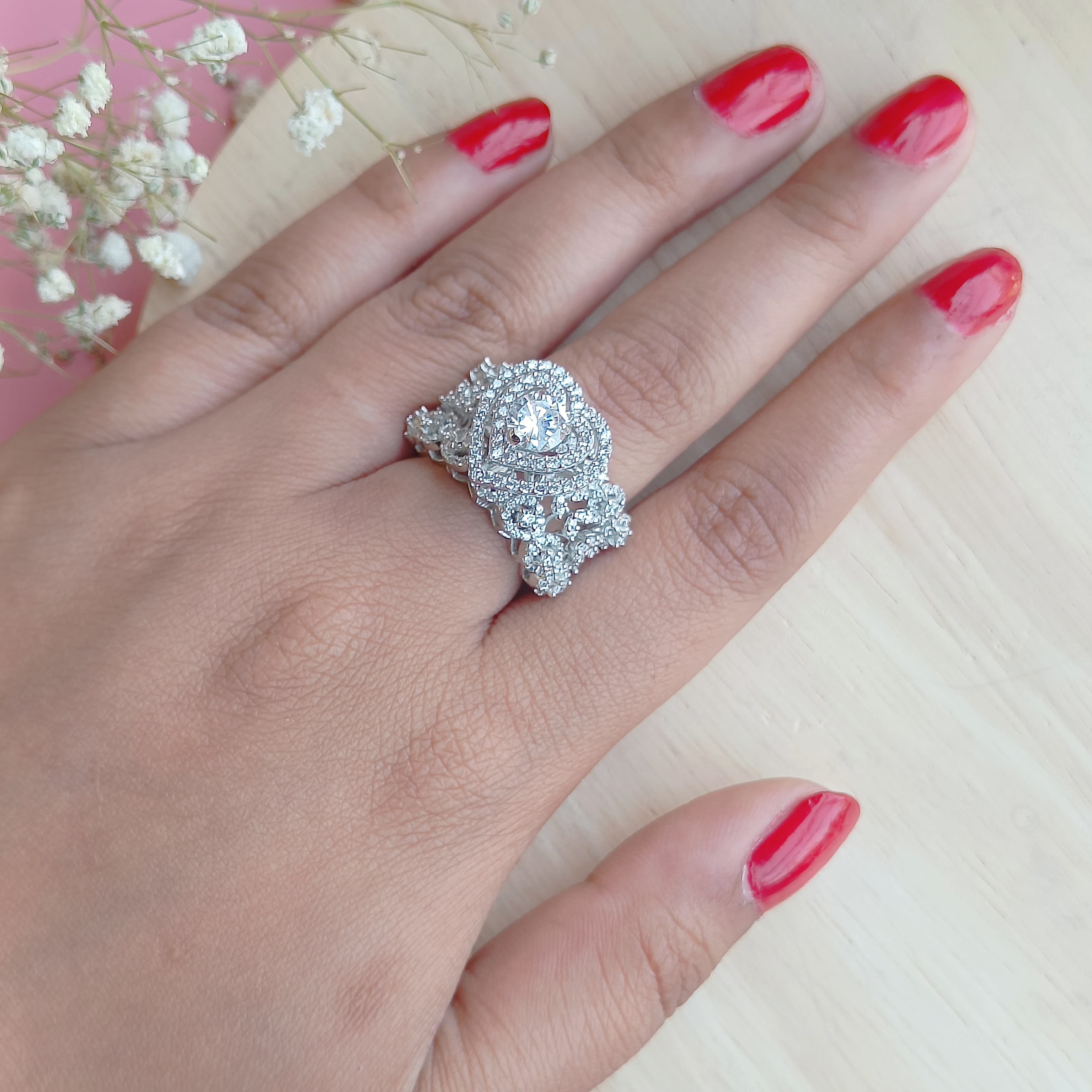 Vs sterling silver Cocktail Ring-160