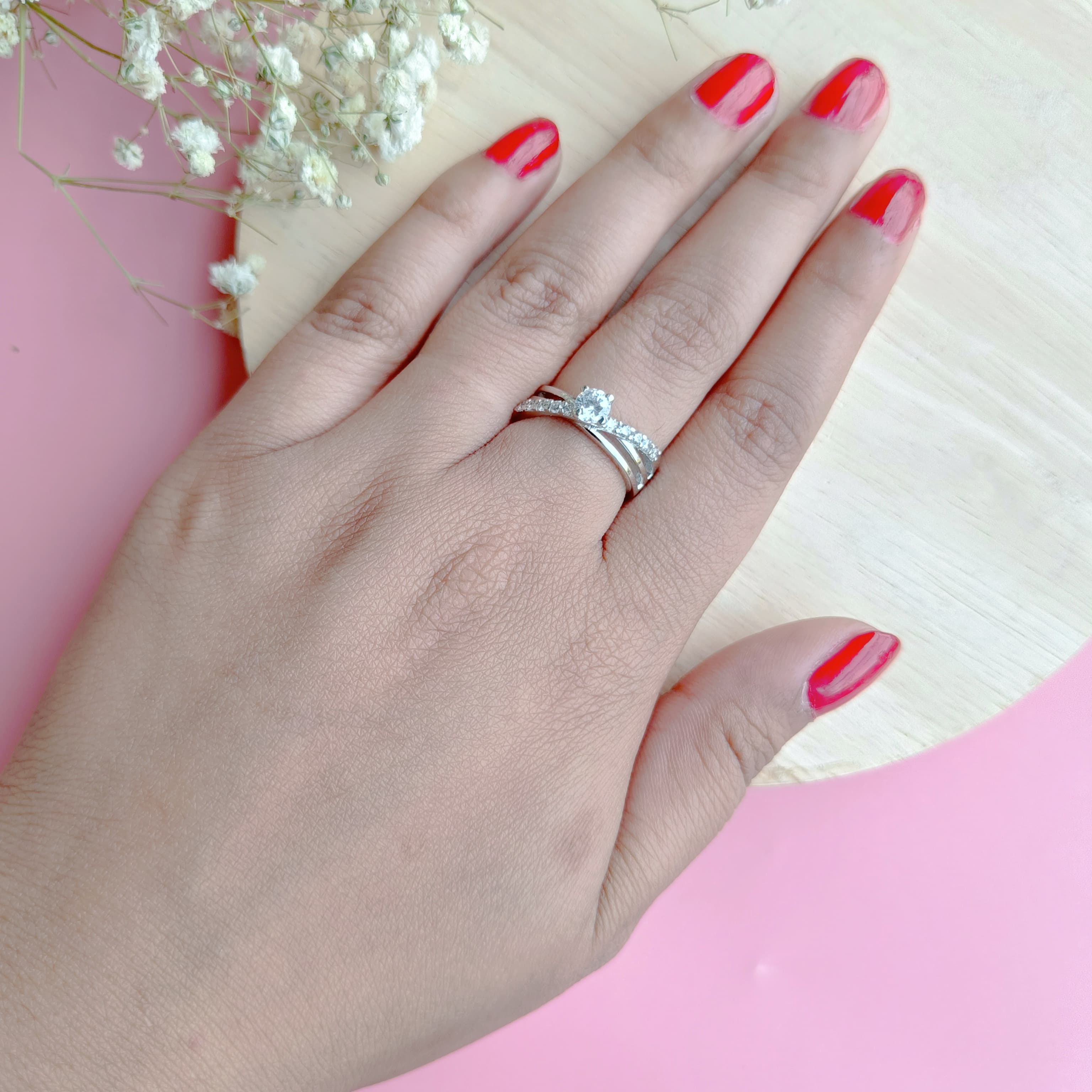 Vs sterling silver Cocktail Ring-150