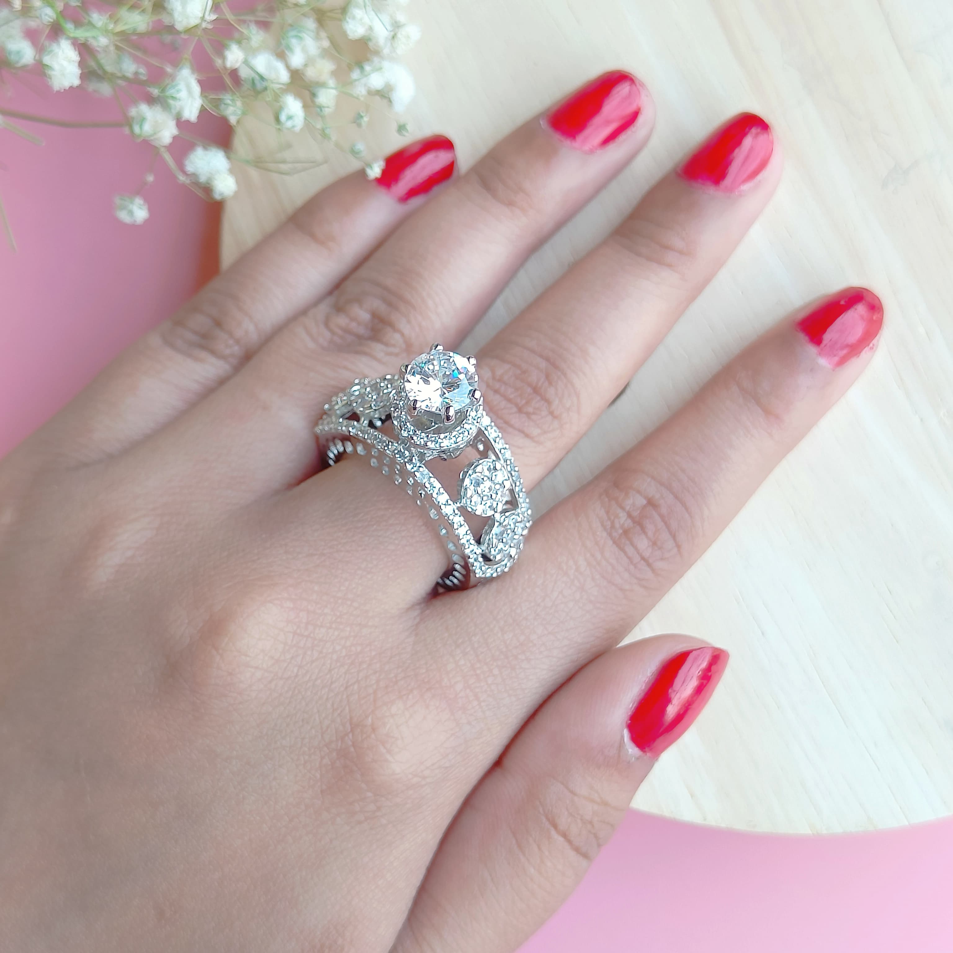Vs Sterling silver Cocktail Ring 140