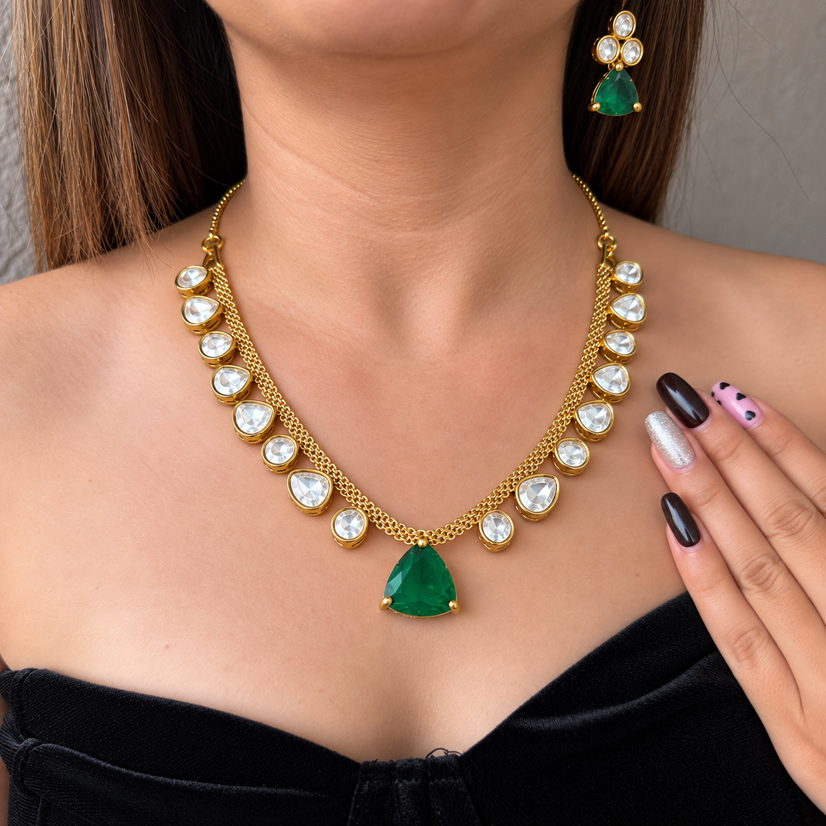 Nayaab Jasleen Polki neckpiece