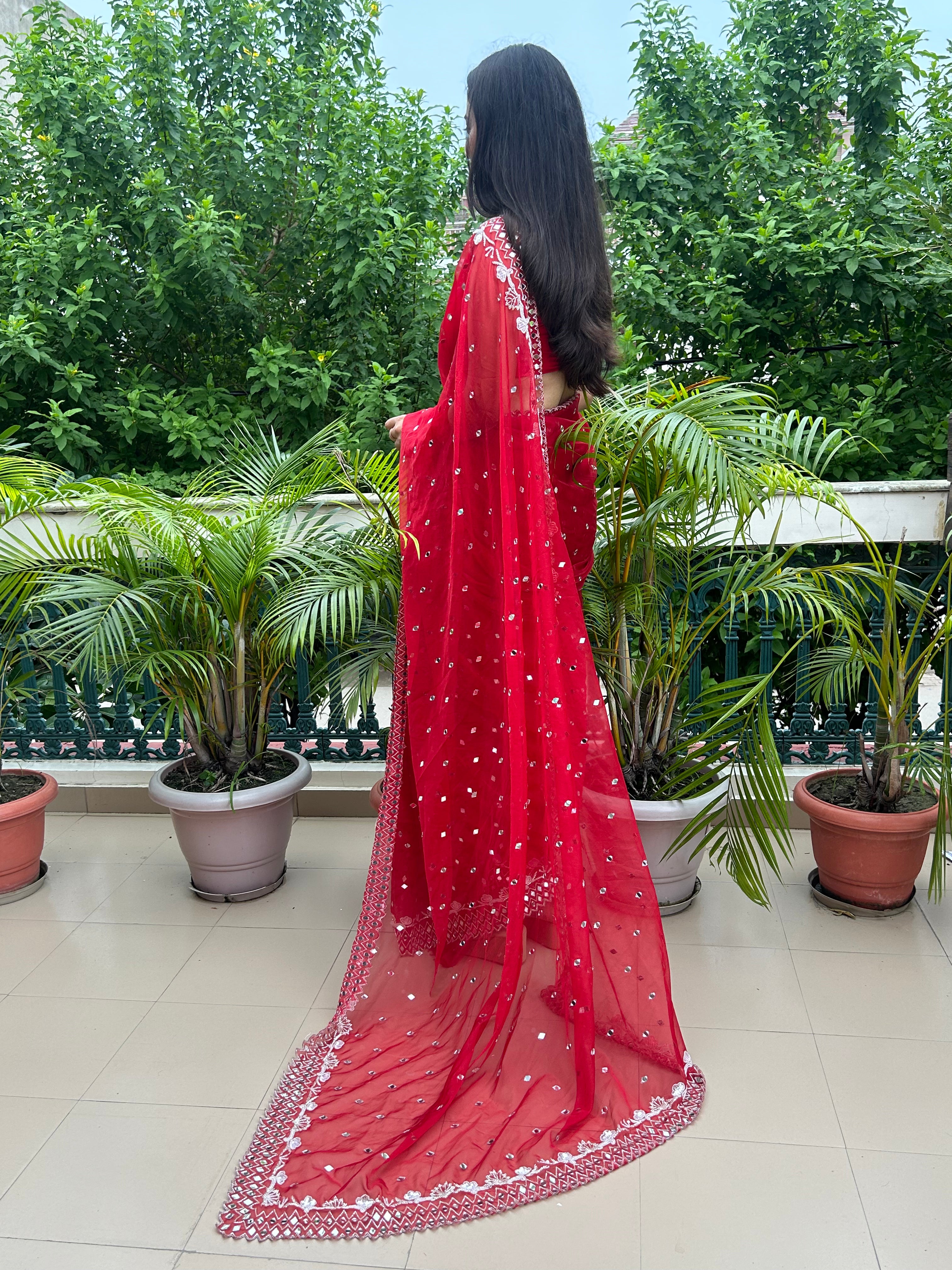 Red Jasmine Saree