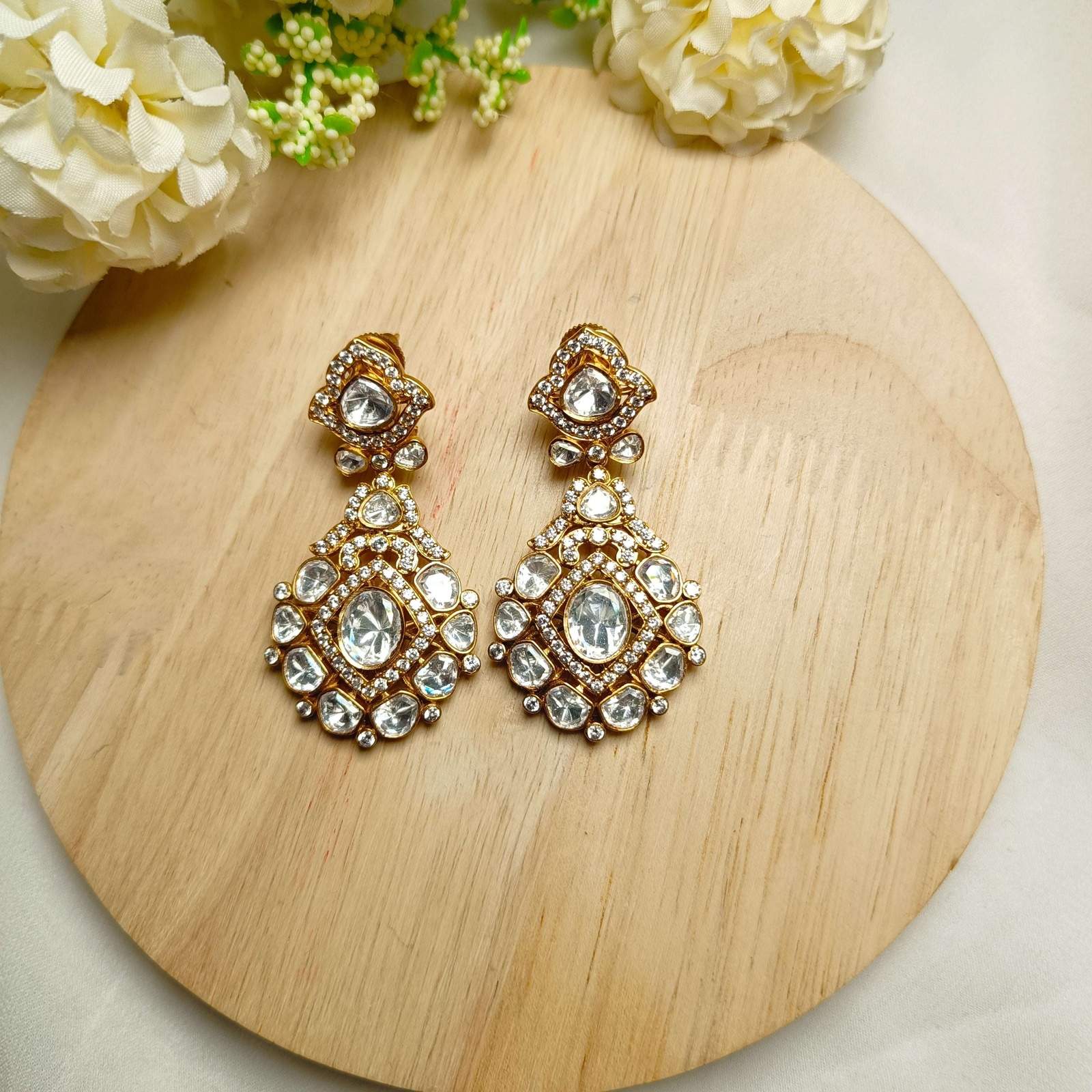 Nayaab Shraddha Polki earrings