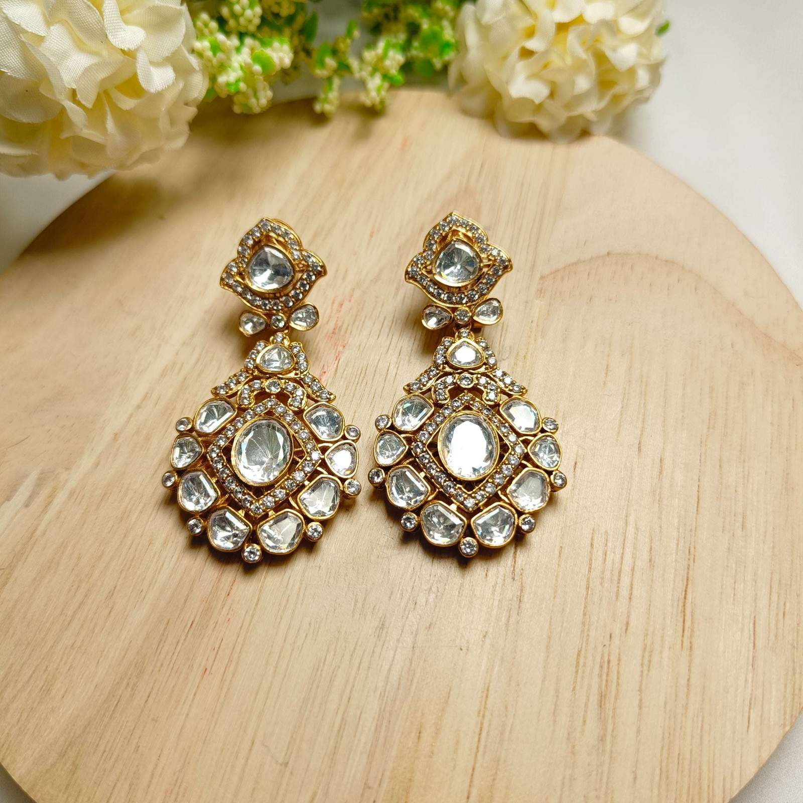 Nayaab Shraddha Polki earrings