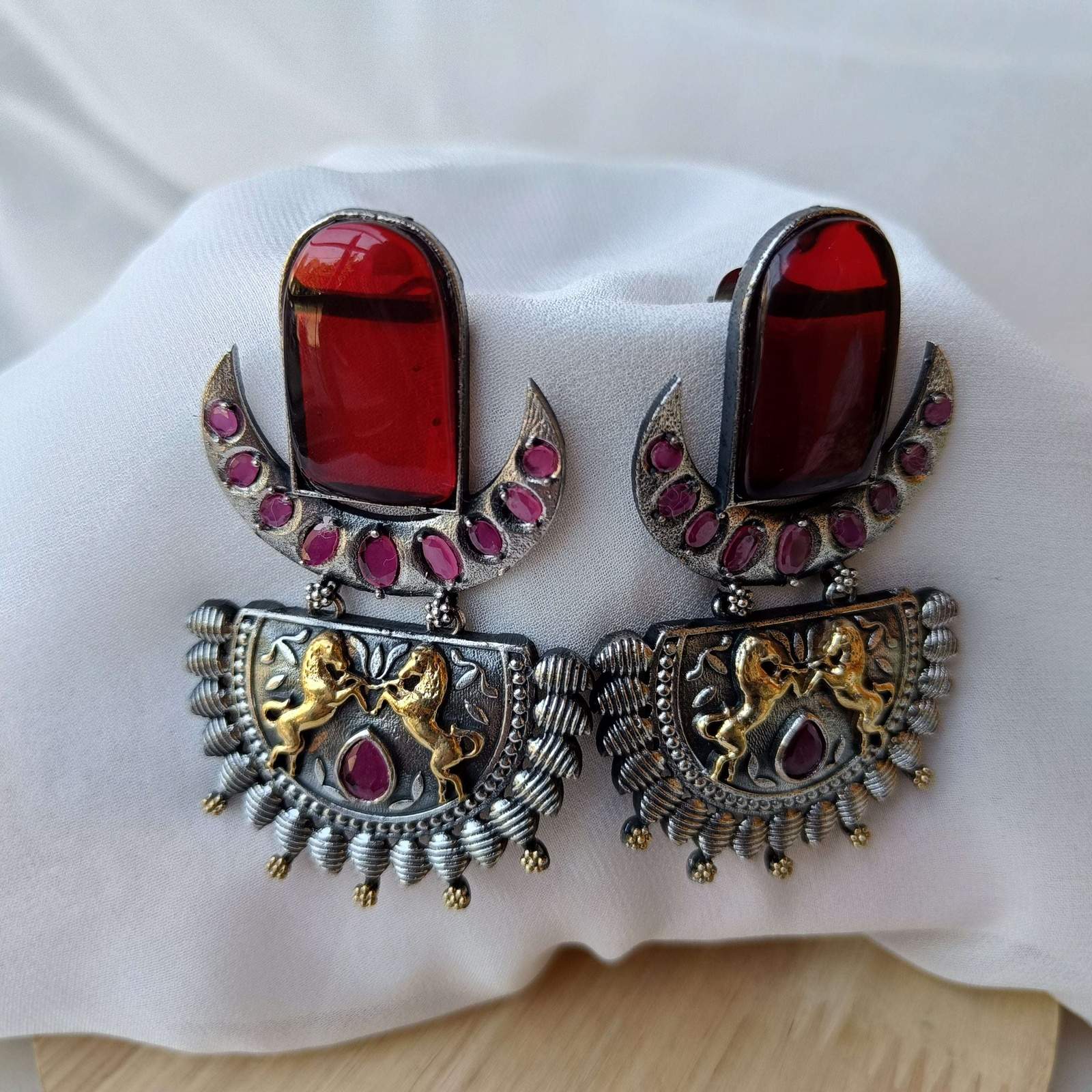 Oxidized Chand earrings