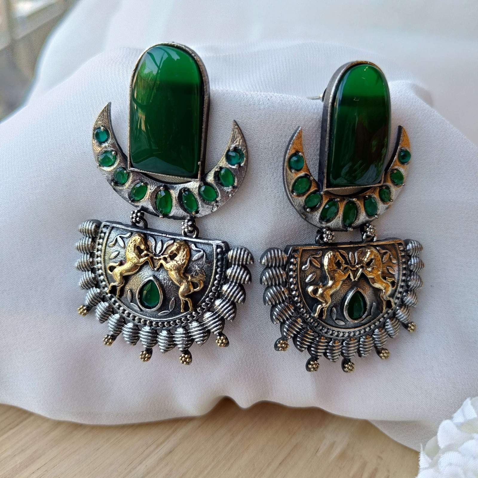 Oxidized Chand earrings