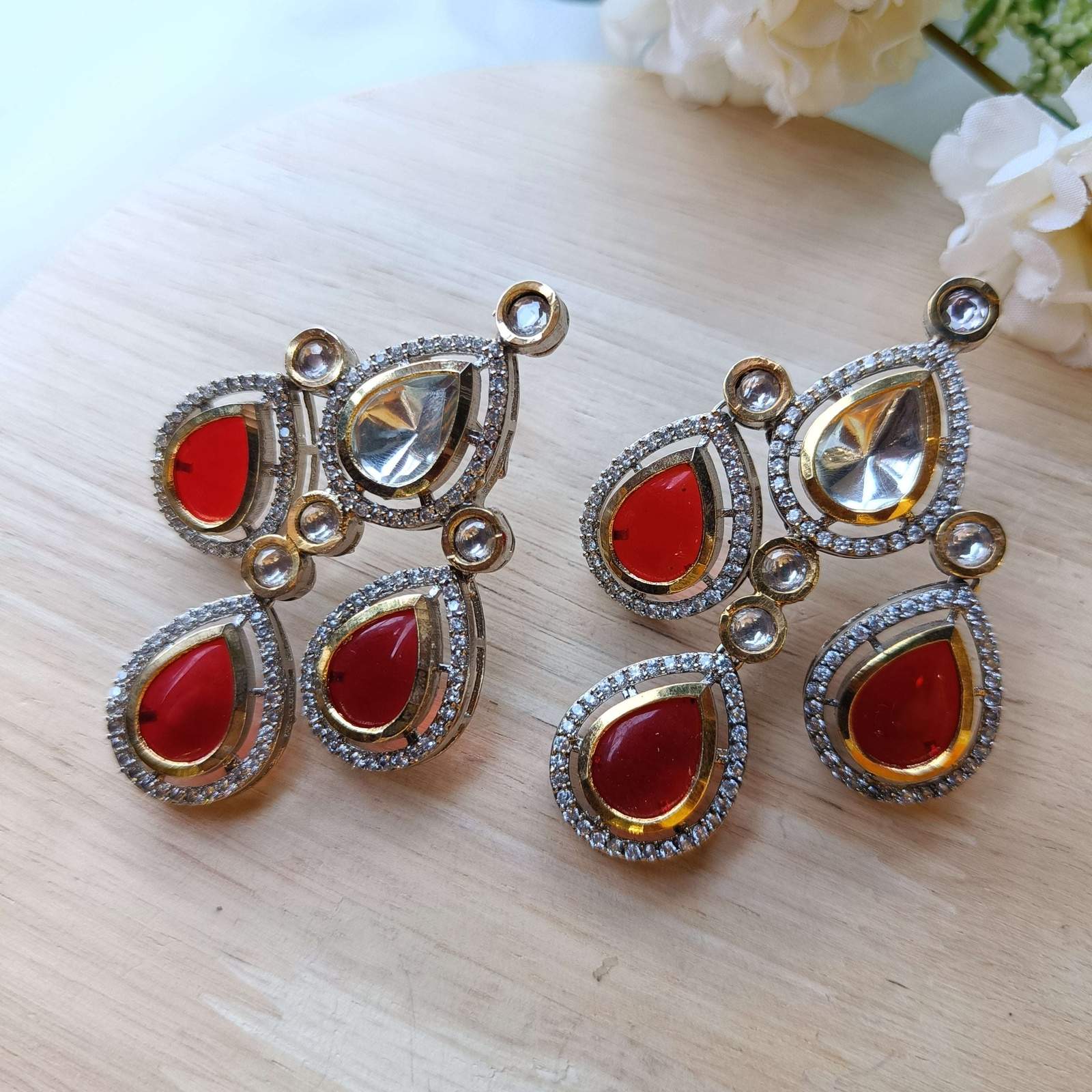 Nayaab ruhi polki earrings