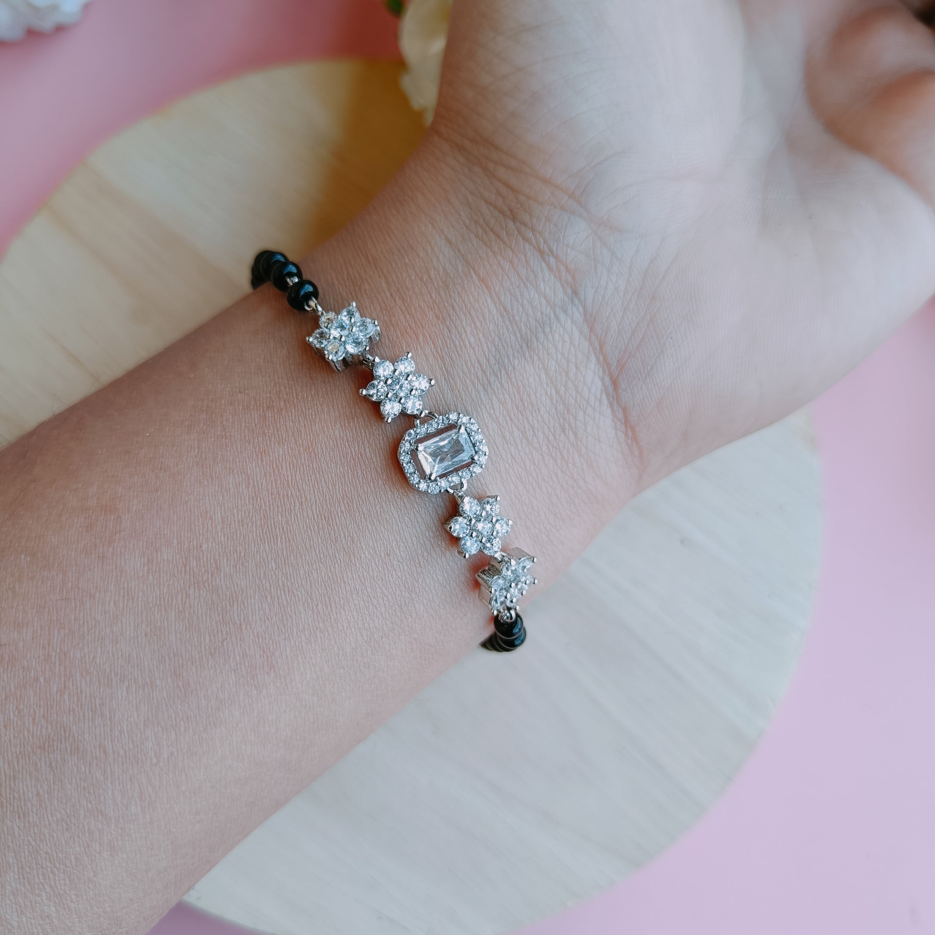 Manufacturer of 925 silver hand mangalsutra bracelet | Jewelxy - 205835