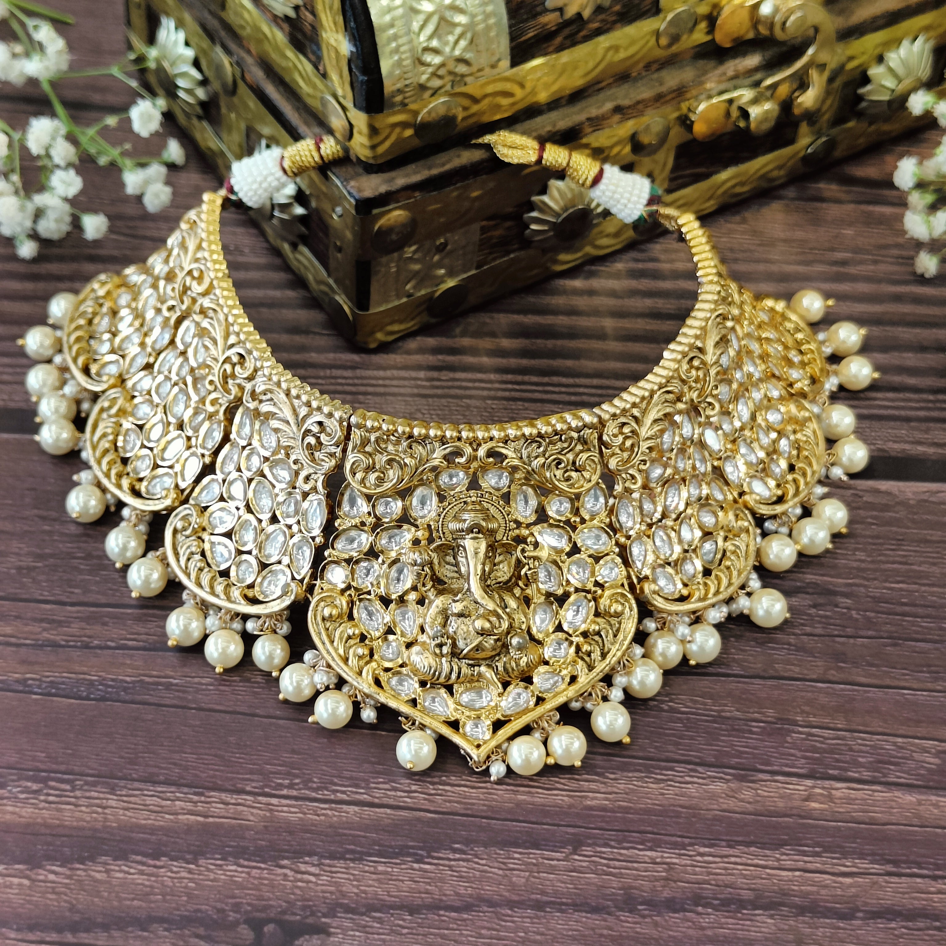 Nayaab Ganesh Polki Neckpiece