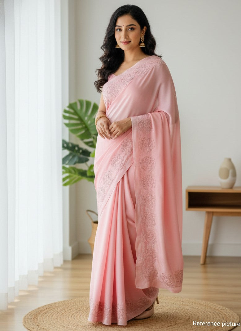 Rose Pink Saree