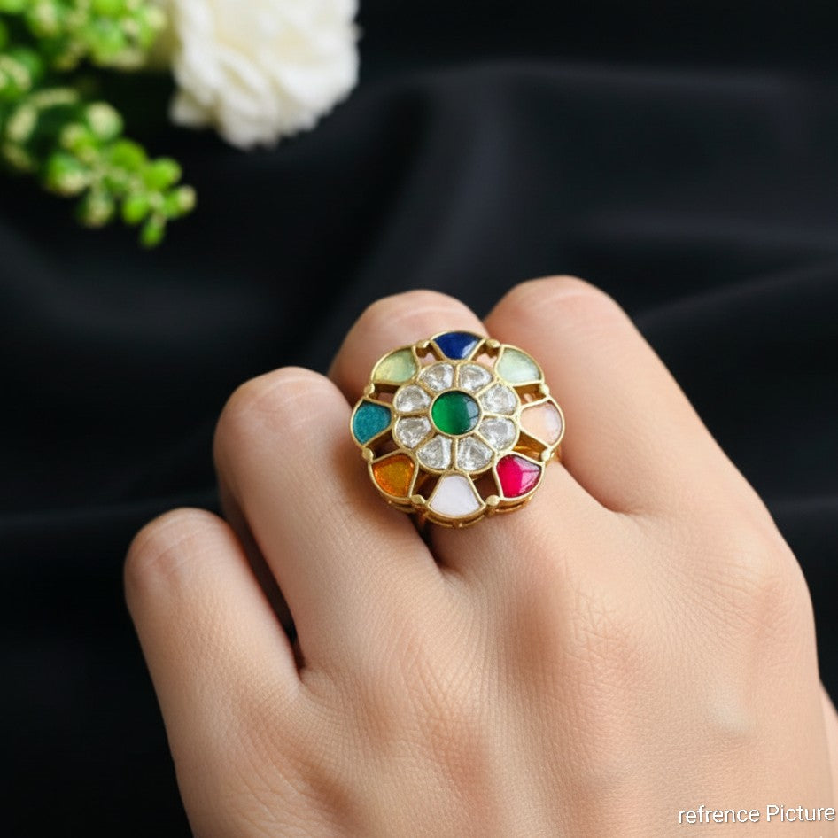 Nayaab Navaratna Polki Ring