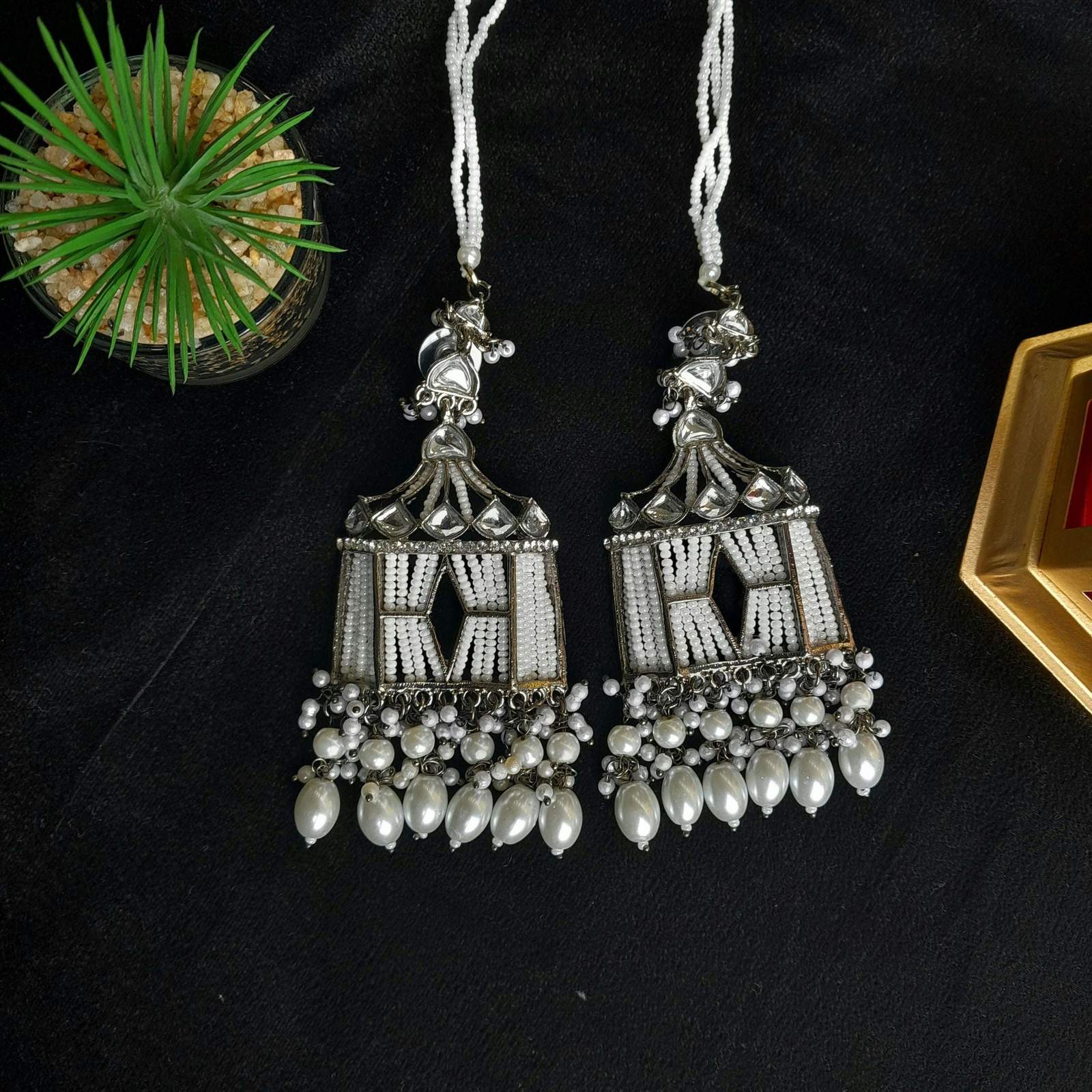 inara Doli Earrings Velvet box by Shweta