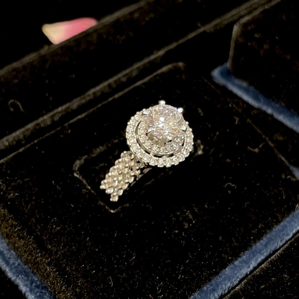 Vs Sterling Silver Cocktail Ring 019 Velvet box by Shweta